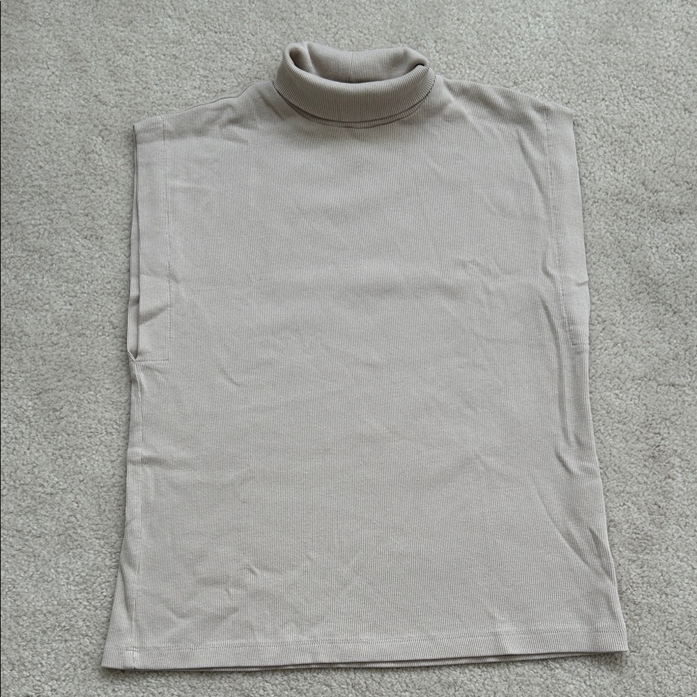 Zara Light Beige Turtleneck Blouse - Size M
